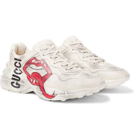 gucci rhyton leather|gucci rhyton distressed.